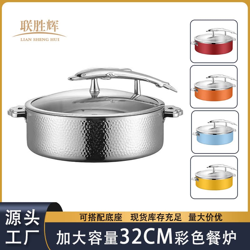 Colorful warm dish pot stainless steel buffet stove insulation stove electric heating hotel Buffy stove breakfast stove food display