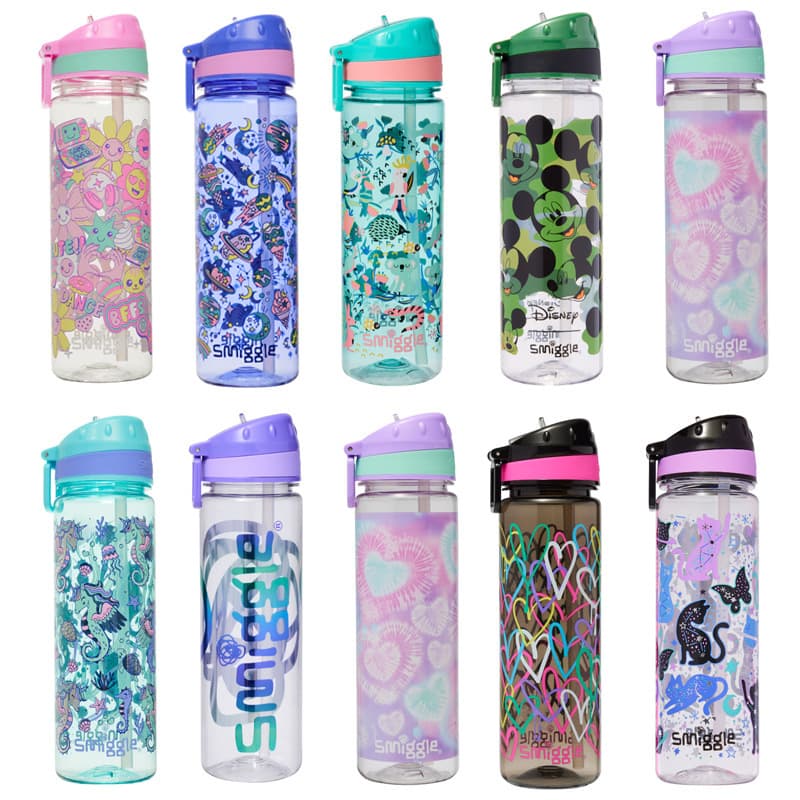 Australian Smiggle Straw Water Bottle for Kids, Large Capacity Card Cup, Portable Cup for Primary and Secondary School Students