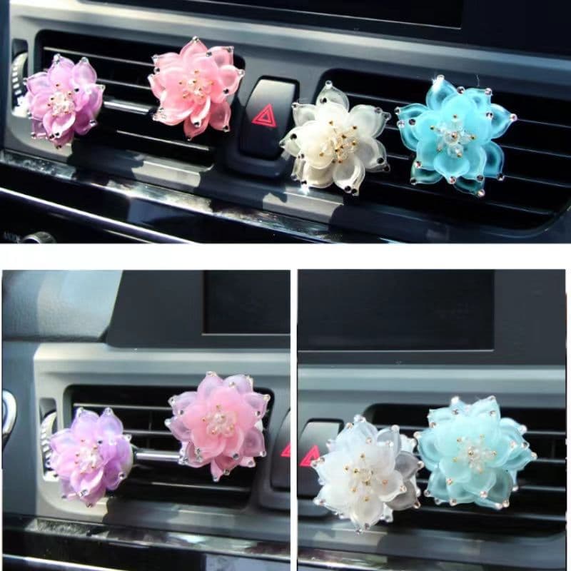 Flower Clip Car Ornament, Car Decoration Scented Discs, Air Vent Solid Aroma, Car Perfume for Women