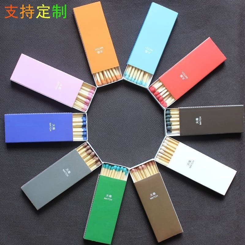 In Stock Colored Head Extra Long Matches with Engraving, Solid Color Creative Personalized Cigar Birthday Candles for Cake Shop Baking Matches