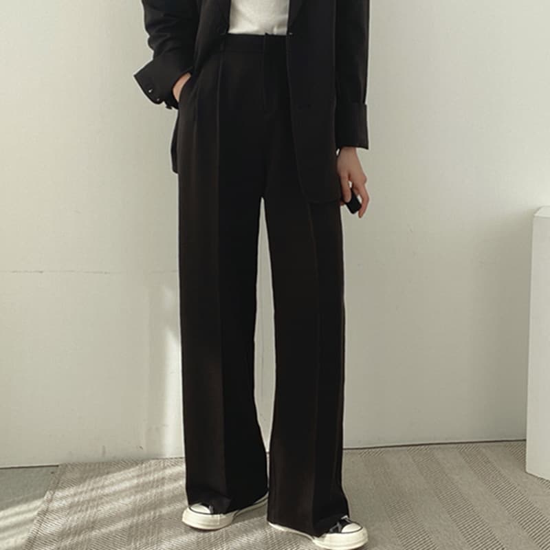 Women's Suit Trousers, Spring/Autumn 2026 New Korean Style, Trendy Design, Niche Casual Black Suit Set