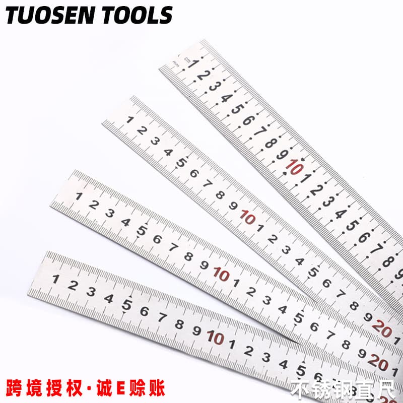TUOSEN Hardware Tools Metal Stainless Steel Ruler Multi-Function Woodworking Ruler 3 Meter Steel Straight Edge Thickened Stainless Steel Straight Edge