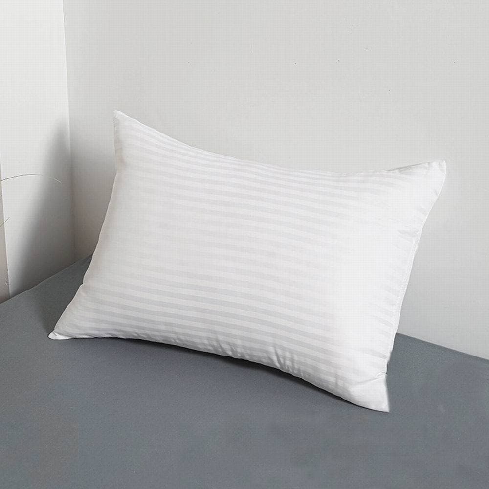 Satin Stripe Pillow Cores, Bed Pillows for Amazon Cross-Border Supply, Single Pillow Factory Direct