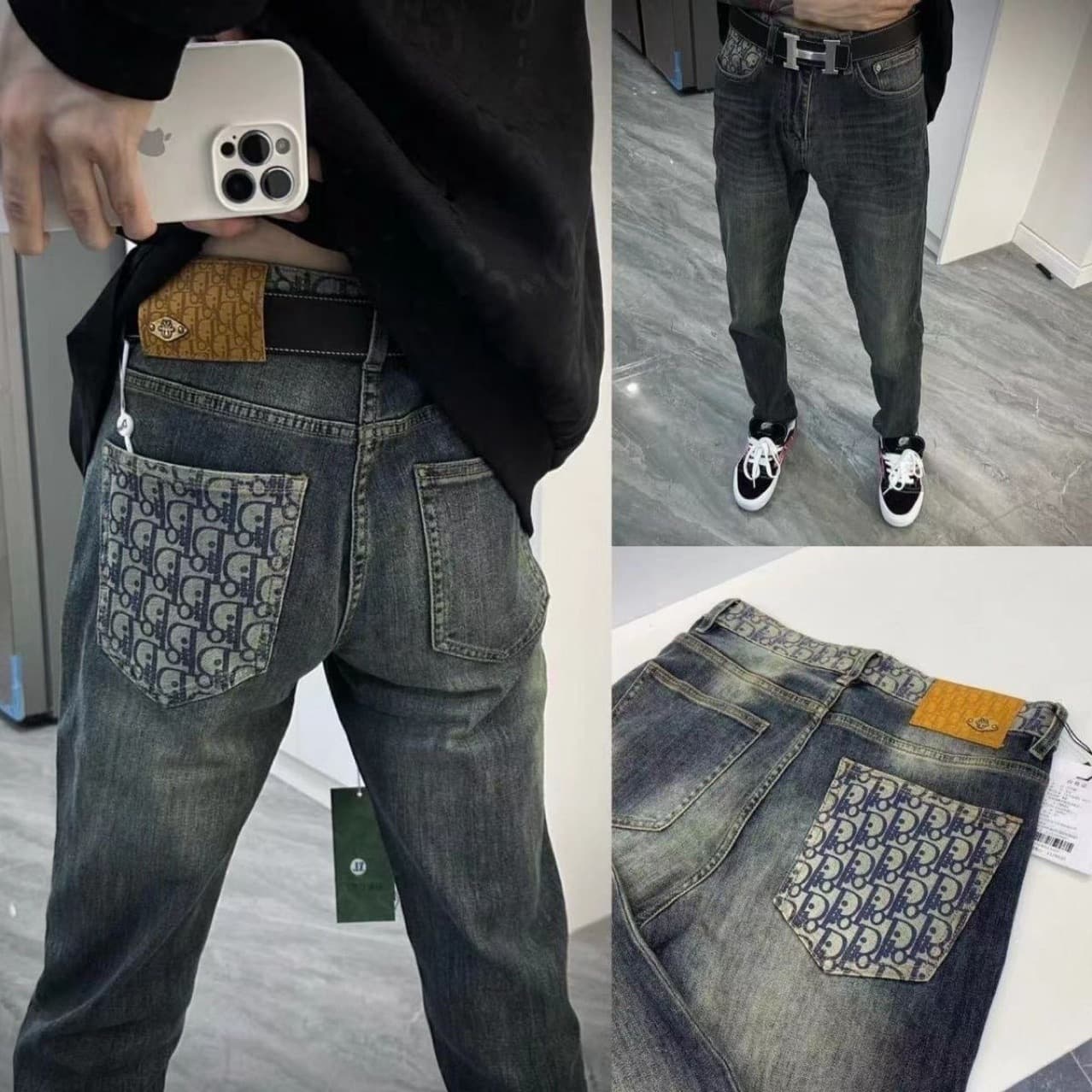 Spring/Autumn Vintage Retro High-End European and American Trendy Jeans for Men, Slim Straight Leg, Stretch Casual Long Pants