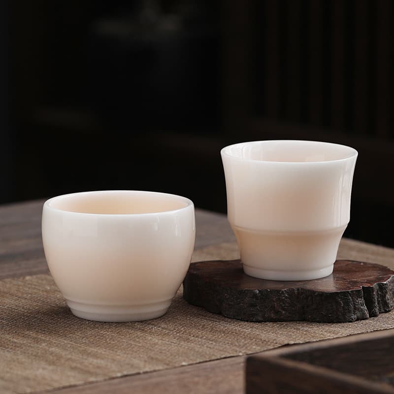 Dehua Lard Jade Porcelain Master Cup Ice Glaze Fired Tea Cup Simple Kung Fu Tea Set Single Cup Pure White Ceramic Tea Cup
