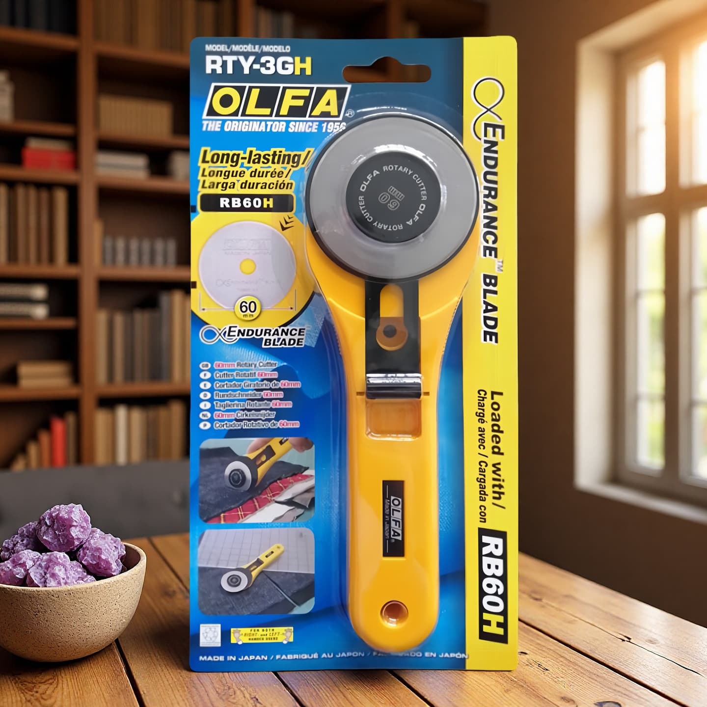 Olfa Rotary Cutter 60mm Diameter Leather Fabric Sewing 136b Elastic Wheel Cutter RTY-3/G