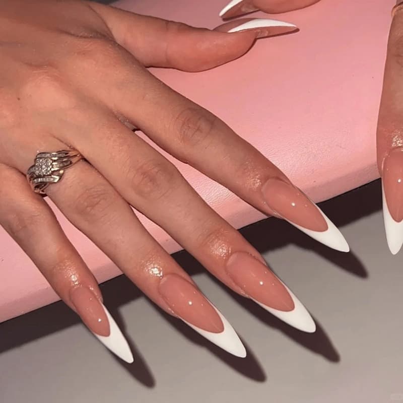 Export Cream White Simple French Sweet Versatile Removable 24-Piece Press On Nails