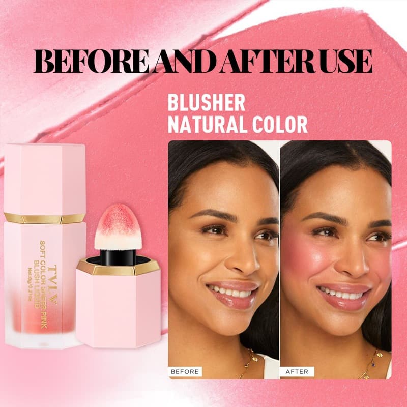 Cross-border TVLV velvet liquid blush, long-lasting and easy-to-color nude makeup lip glaze, pink and natural brightening liquid blush, popular style