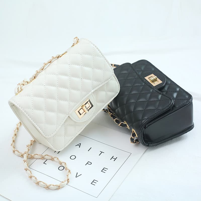 2026 New Korean Style Women's Bag, Rhombus Chain Bag, Small Square Bag, Versatile, Single Shoulder, Underarm, Crossbody Bag