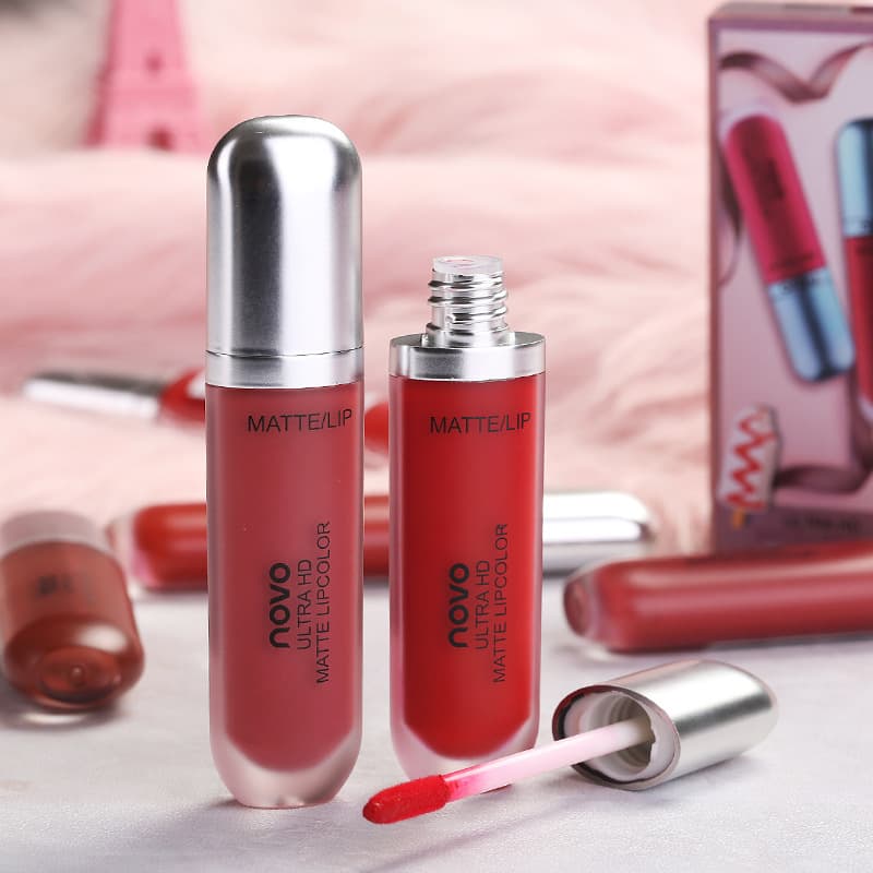 NOVO Cream Ice Cream Velvet Matte Lip Glaze for Female Students, Affordable Lip Gloss, Moisturizing Beauty Makeup