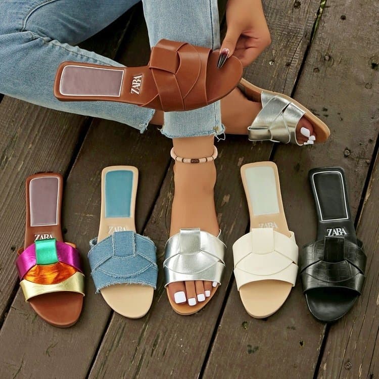 Cross-border Cross-strap Square-toe Flat Sandals for Women, Multiple Colors Available, Versatile Vacation Casual Slip-on Slippers