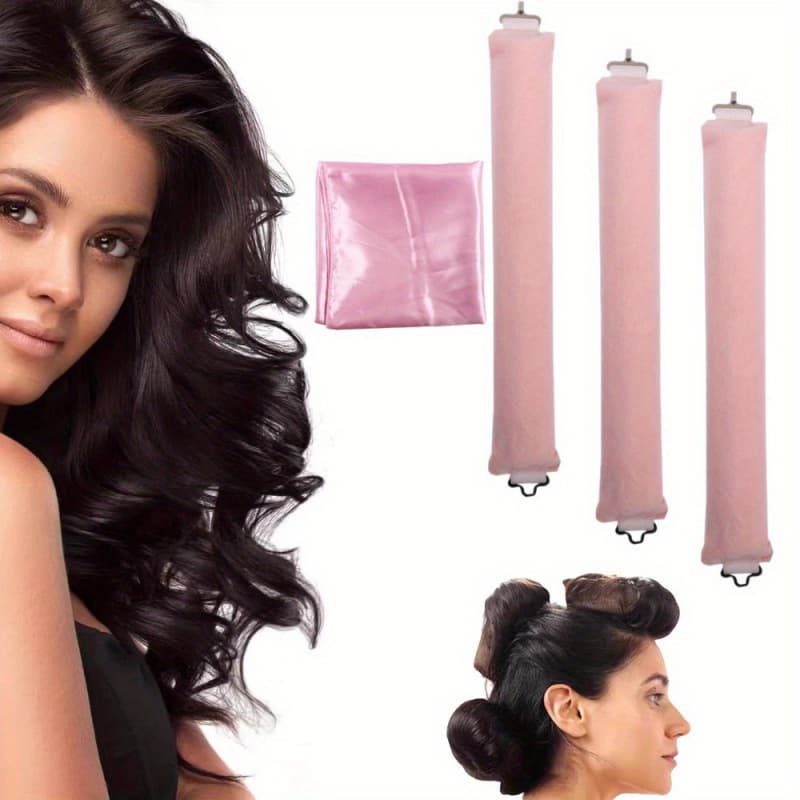 2026 New Cross-border Drop Shipping Heatless Curling Wave Styling Tool with Scarf Flower Hair