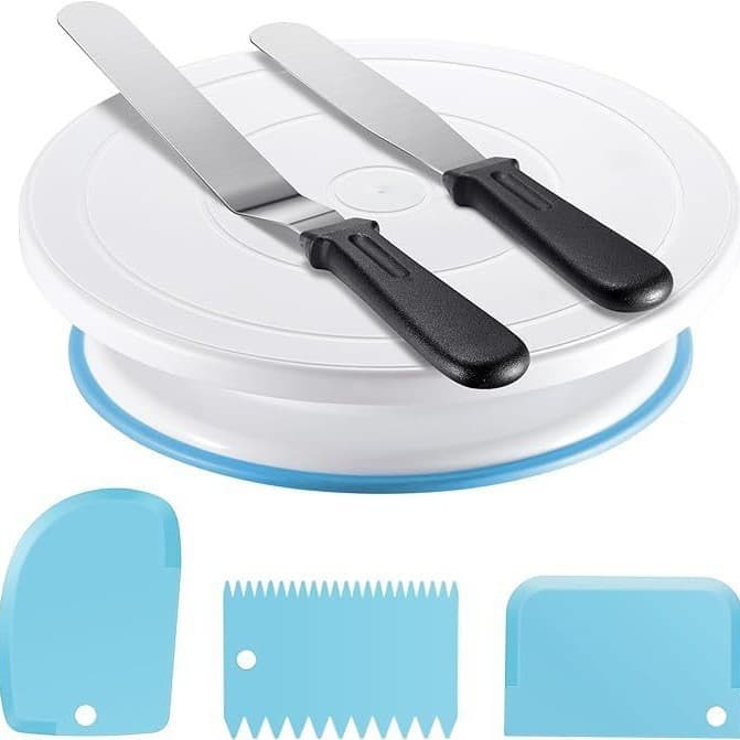 Amazon 6-piece cake turntable set cream scraper spatula decorating birthday cake turntable tool set