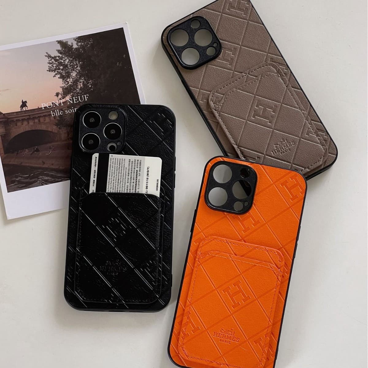 European and American Style Compatible with iPhone 17 Pro Card Slot Phone Case, TikTok 11 Shockproof Protective Cover, 2-in-1 Leather Patch, Trendy