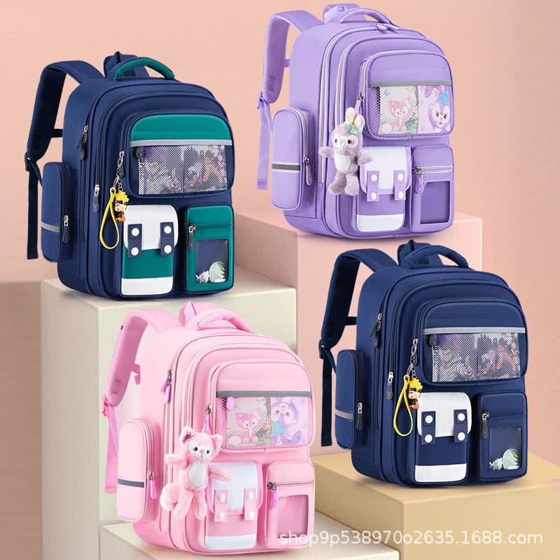 Cross-Border Bestseller Korean Style Spine-Protecting Primary School Backpack for Grades 1-6 - Lightweight, Large Capacity Children's Backpack