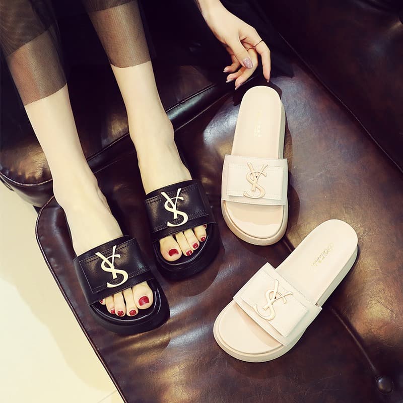 Slippers for women's summer outer wear fashionable one-line strap thick sole 2025 summer new anti-slip platform sole sandals