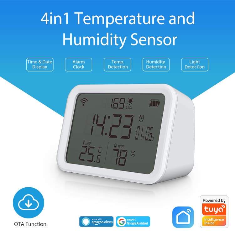 NEO Graffiti WiFi Dual-Mode Clock Temperature, Humidity, and Illumination Four-in-One Digital Sensor for Temperature Measurement and Control