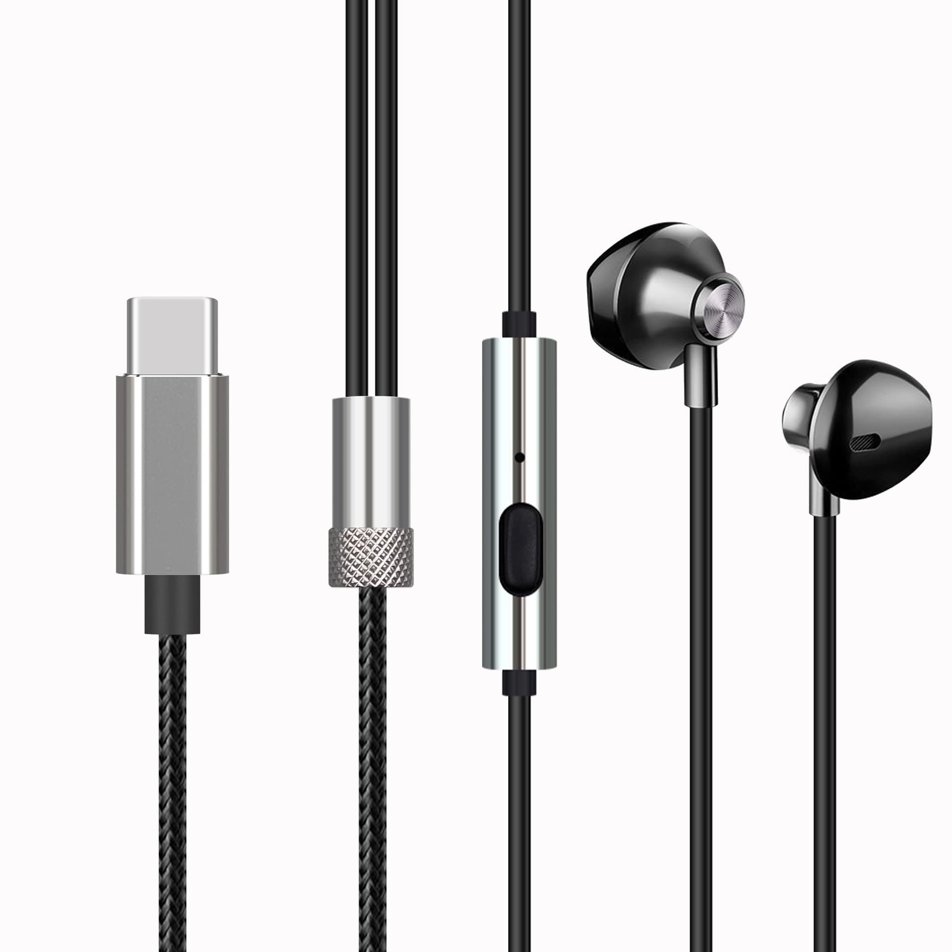 Type-C Digital Decoding Audiophile Heavy Bass Stereo Compatible with iPhone 16 Huawei Honor USB-C Earphones