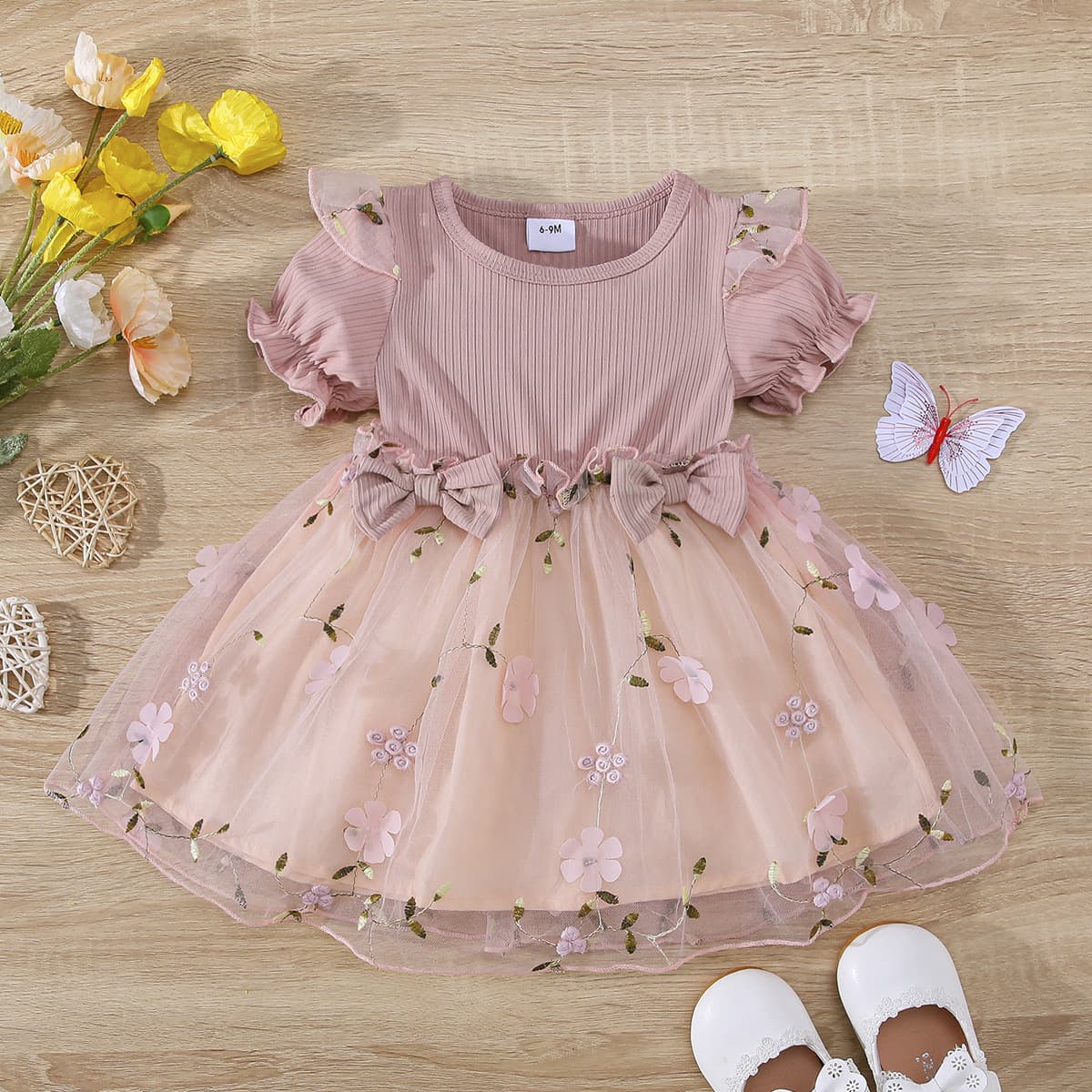 Princess Style Embroidered Net Skirt for Girls Summer Children's Clothing European And American Baby Girls' Dress