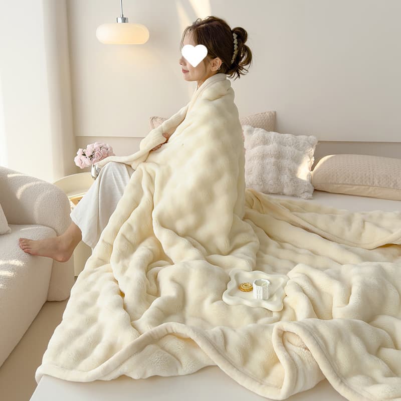 Bubble fleece thickened winter warm bed sheet, nap and office cover, coral fleece blanket, sofa and air conditioning blanket