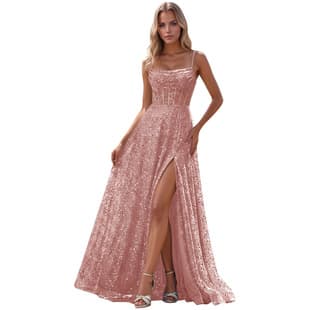 European and American cross-border evening gown, fashionable sequin dress with side slit, sexy and stylish, small train long dress