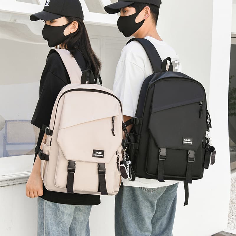 Unisex college student daily commute backpack, Korean minimalist versatile travel laptop bag for men/women.