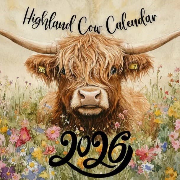2026 Highland Cow Wall Calendar - Annual Planning Monthly Organizer for Home and Office Decoration