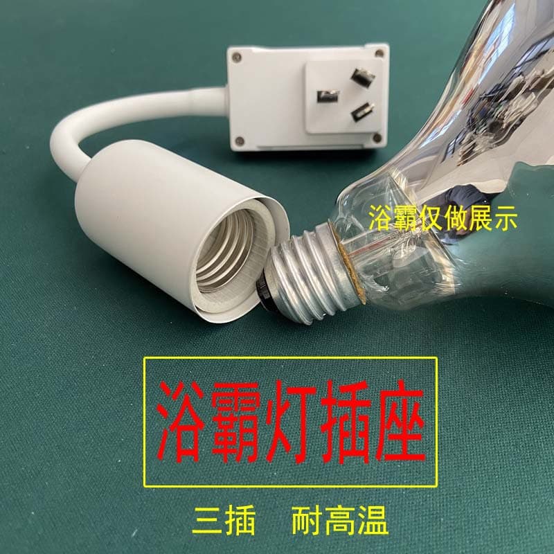 Direct-Plug Bathroom Heater Lamp Holder Ceramic High-Temperature Resistant Energy-Saving Lamp with Switch Bathroom High-Power Heating Lamp Wall-Mounted Socket