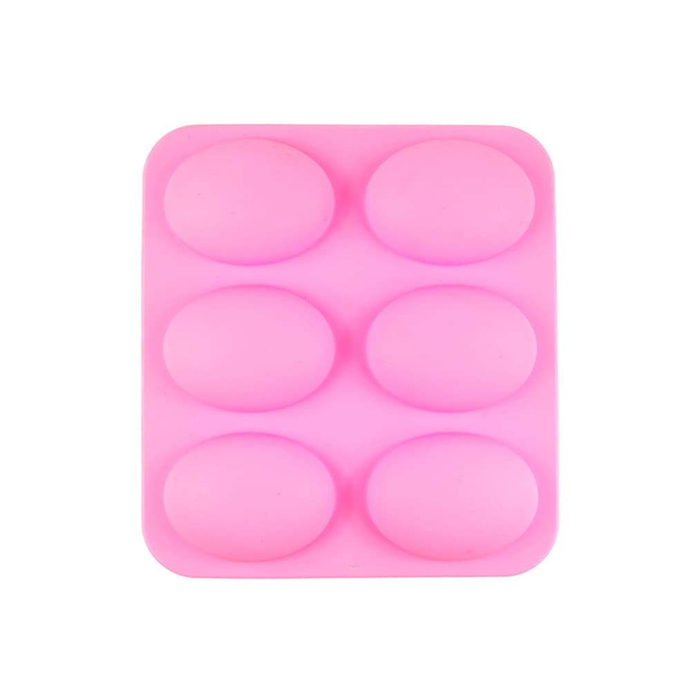 6-Cell Oval Egg Shape Creative Dessert Mold Cold Process Soap Mold Chocolate Cake Mold DIY Baking