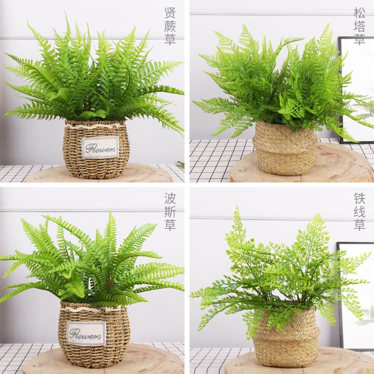 Nordic Artificial Fern Plant Wall Decoration Prop Photography Accessory Natural Soft Rubber Artificial Grass Wholesale