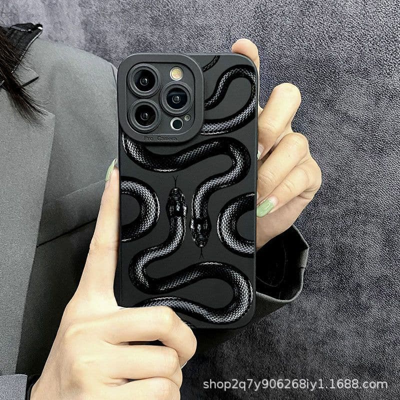 Snake King Compatible with Apple 15 PRO MAX Phone Case iPhone 11/12/13/14/16 Protective Cover 78XM Black
