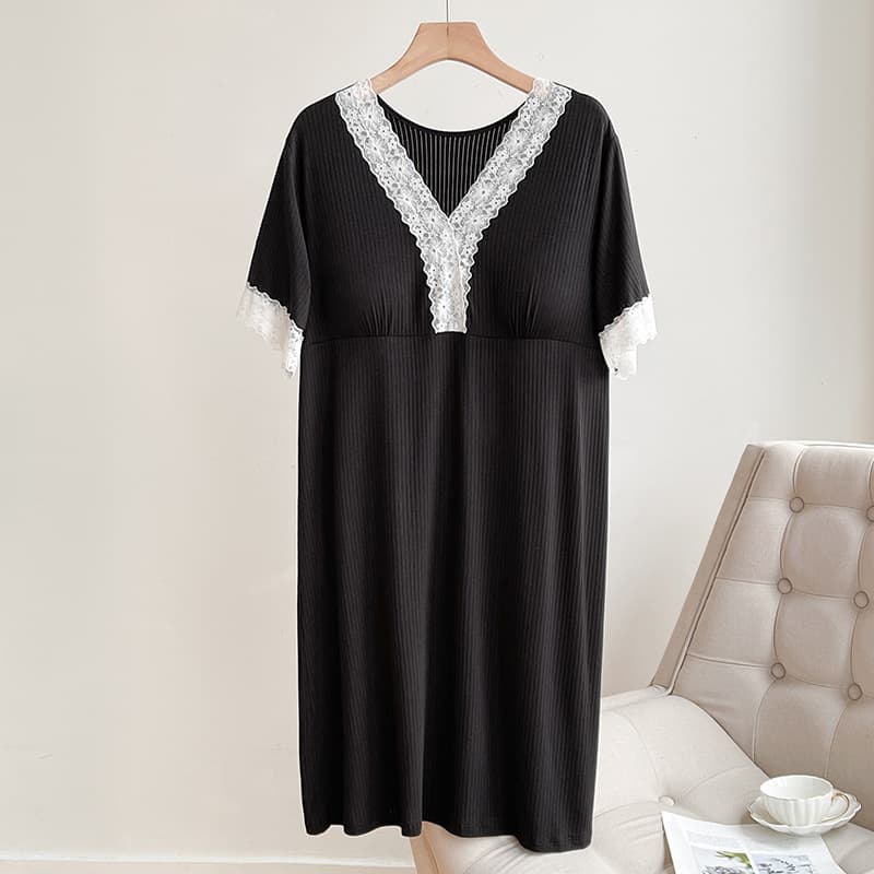 Lace Home Dress Women's Summer Sexy Pure Desire Loose Sleep Dress Can Be Worn outside with Chest Pad Girl Style Sleep Dress