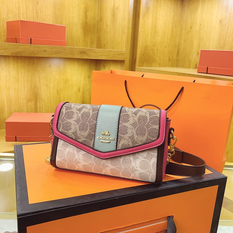 Retro Contrast Color Bag for Women 2026 New Trendy Printed Small Square Bag Versatile Chain Shoulder Crossbody Bag