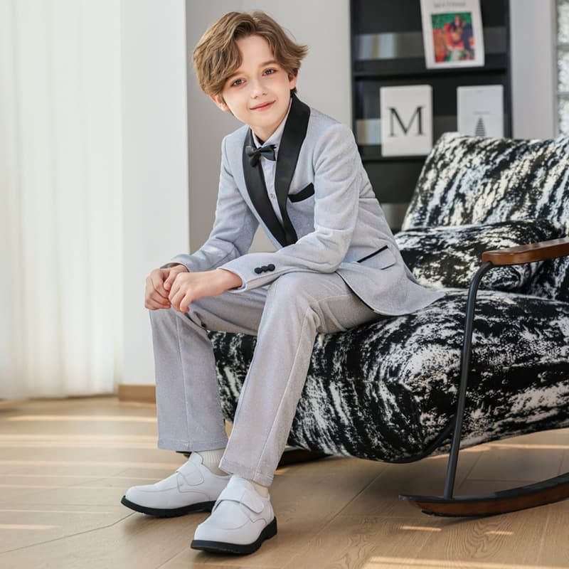 Children's Formal Wear Boys' Suit Set Handsome British Pageant Host Outfit for Runway Piano Performance Suit