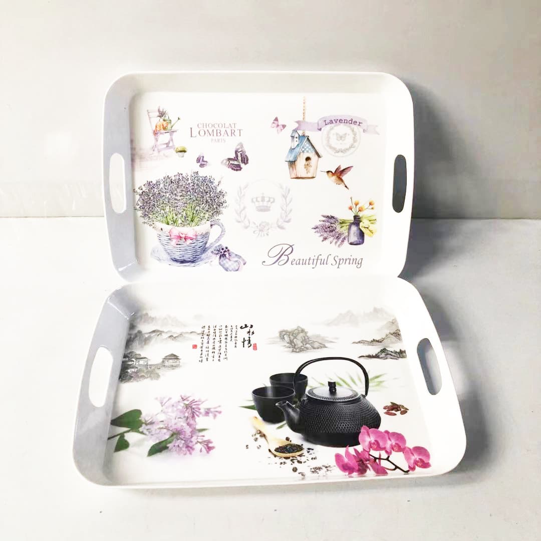 Tea tray, water cup tray, thickened hotel room fruit tray, rectangular tray, multi-purpose daily style for living room