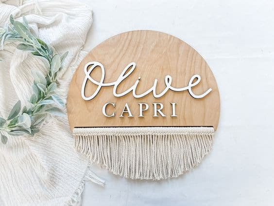 Baby Birth Announcement Sign, Nursery Decoration, Newborn Photo Prop Sign, Baby Card