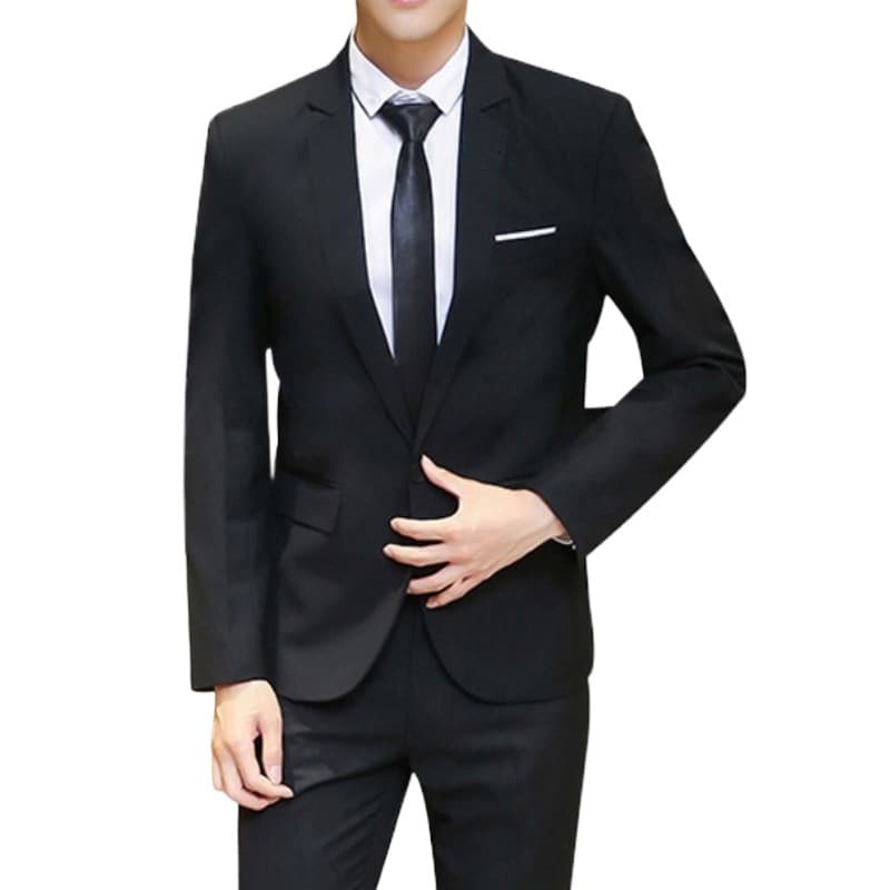 Korean-style Men's Business Suit Set, Groom Wedding Tuxedo, Slim-fit Suit for Cross-border Sales