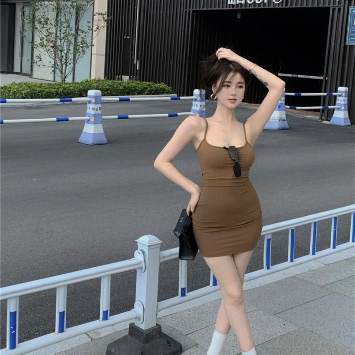 Blue Sexy Spaghetti Strap Dress Women Summer 2026 New Hot Girl Sleeveless Tight Backless Bodycon Short Skirt
