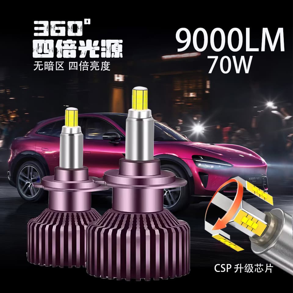 New 360 Car LED Headlight Super Bright Focused X11 Car Bulb LED H7 H4 H1 H11 9005 Car Front