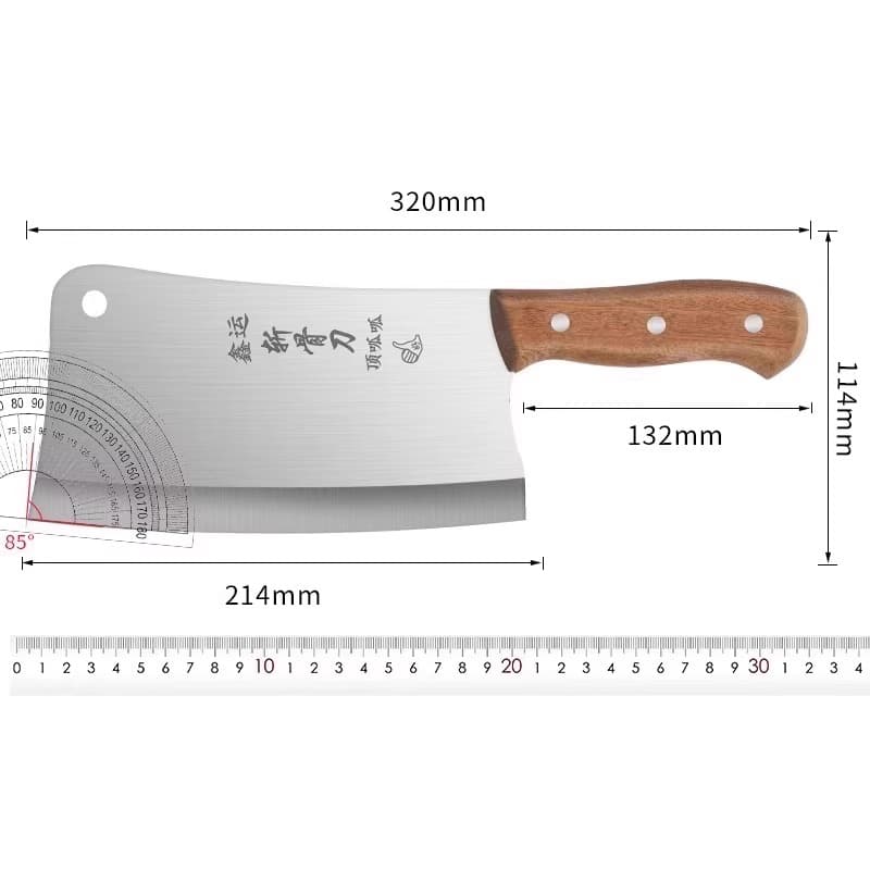 High Manganese Steel High Hardness Bone Chopping Knife, Heavy-Duty Cleaver for Beef and Lamb Bones, Home and Commercial Use