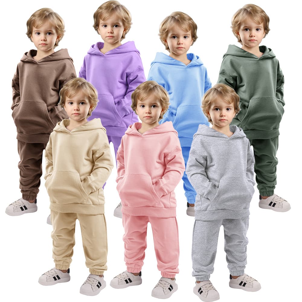 Girls' Spring Suit New Style Boys' Hooded Sweatshirt with Jogger Pants for Older Children Autumn Casual Kids' Clothing Wholesale
