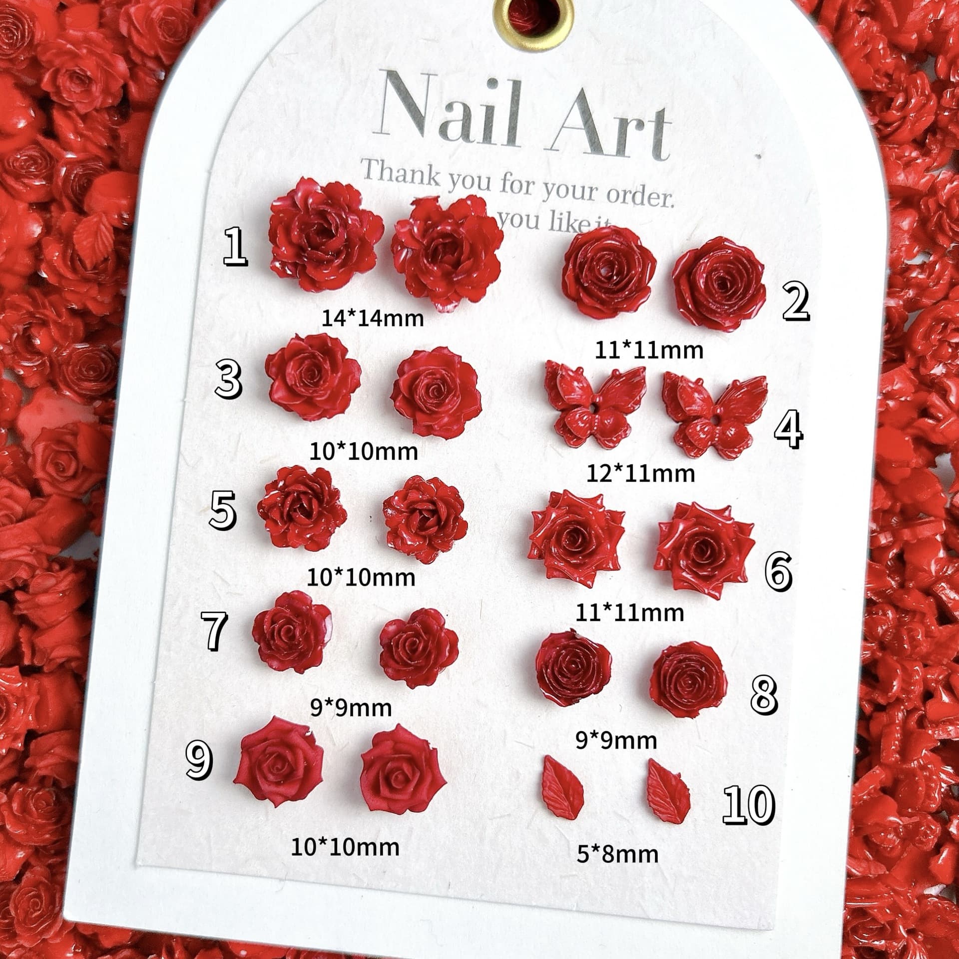 New Deep Red Soft Floral Nail Art Decoration Glow-in-the-Dark Ambiance 3D Camellia Carving Nail Art Bracelet Earring Accessories