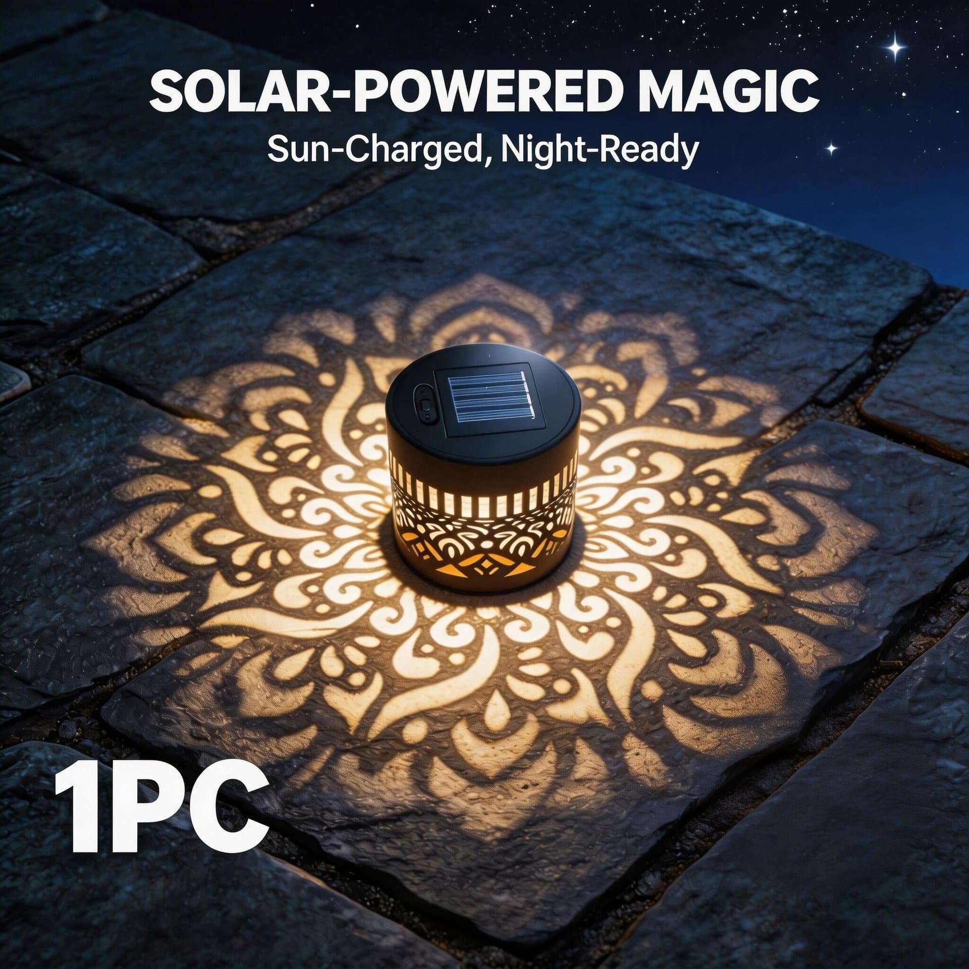 Solar Outdoor Wall Light Mandala Projection Light Waterproof Garden Wall Light Christmas Snowman Projection Wall Lamp