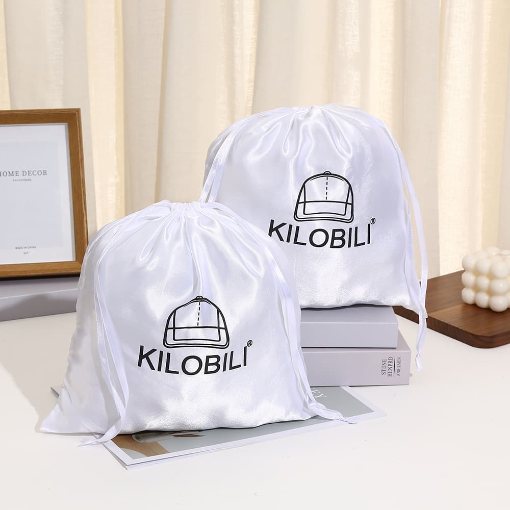 Simulated silk satin bag, drawstring storage, satin drawstring pocket, smooth underwear dust-proof packaging bag, customizable with printed logo