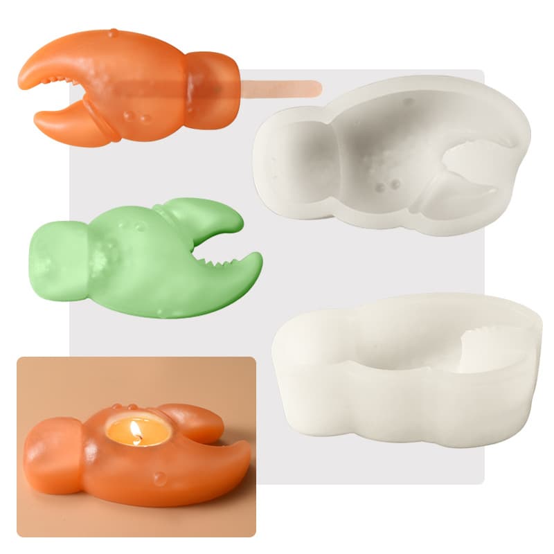 Crab Claw Candle Silicone Mold DIY Chocolate Cake Decoration Handmade Resin Mold Crab Claw Ice Cream Mold