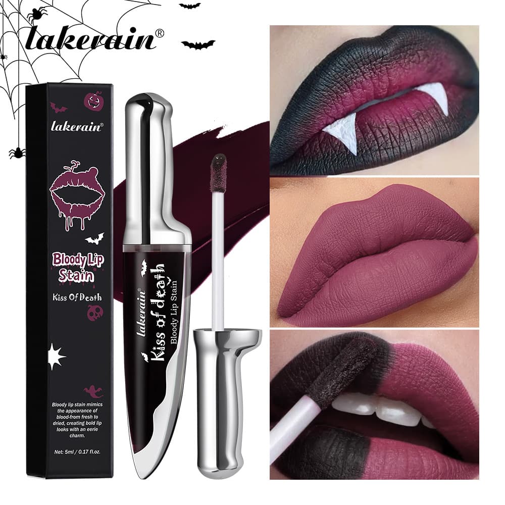 lakerain cross-border foreign trade Halloween theme lip gloss Bloody Lip Stain long-lasting color-changing lip glaze