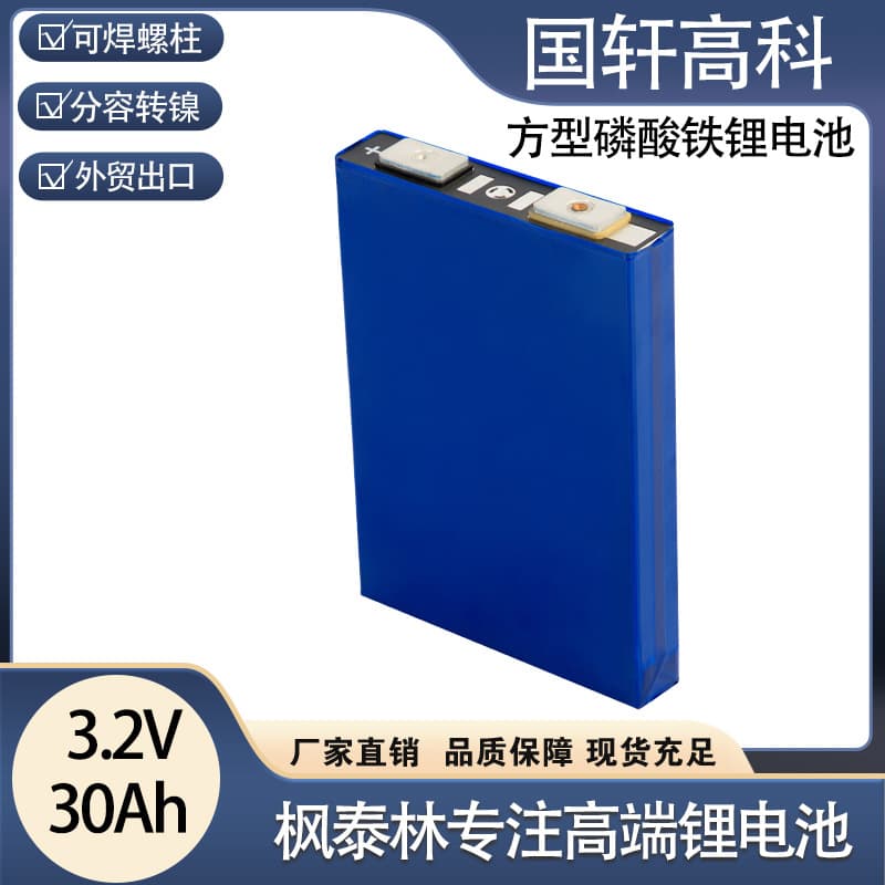 Guoxuan New 30Ah Large Prismatic LiFePO4 Battery 3.2V Electric Vehicle Lithium Battery Energy Storage Battery