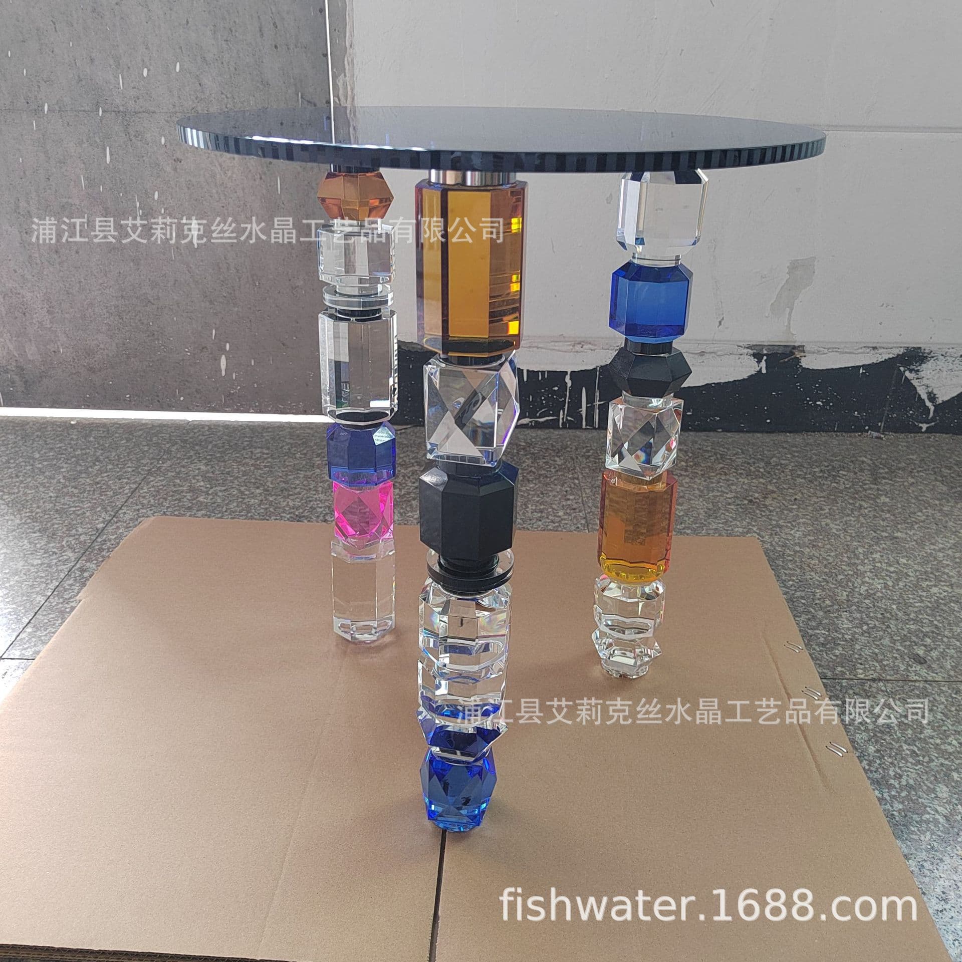 2026 New European Light Luxury Crystal Side Table, Crystal Sofa Side Table, Crystal Coffee Table Customizable to Customer Specifications