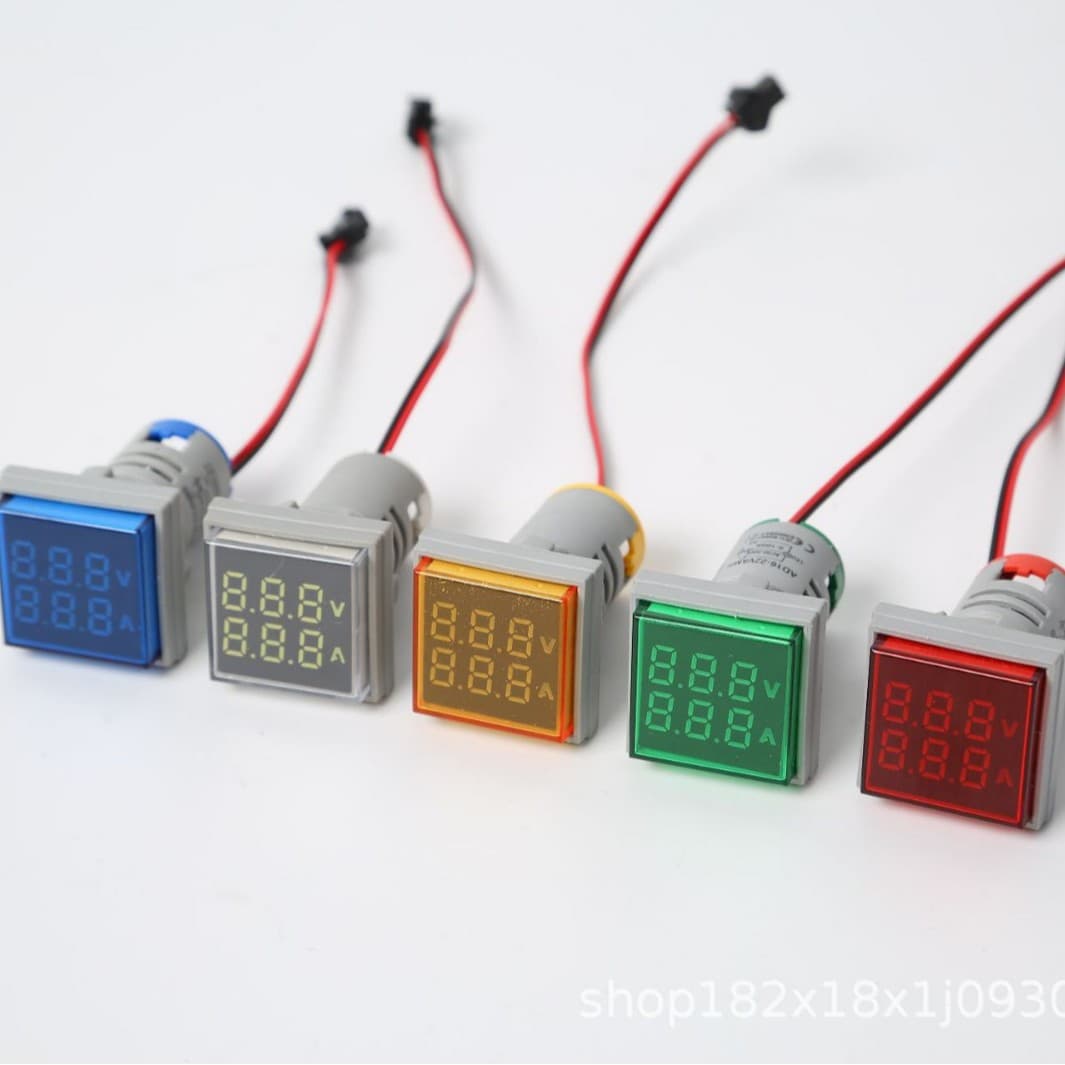 Square AC Voltage Ammeter AD16-22V AMS Dual Display Digital Indicator Instrument 220V