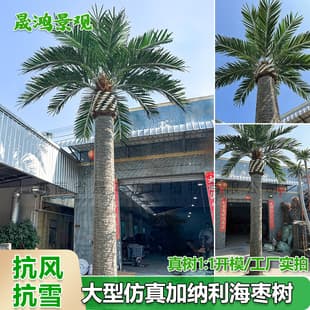 Artificial Canary Island Date Palm Tree Landscape Engineering Large FRP Palm Tree Indoor and Outdoor Tropical Plant Seaweed Tree